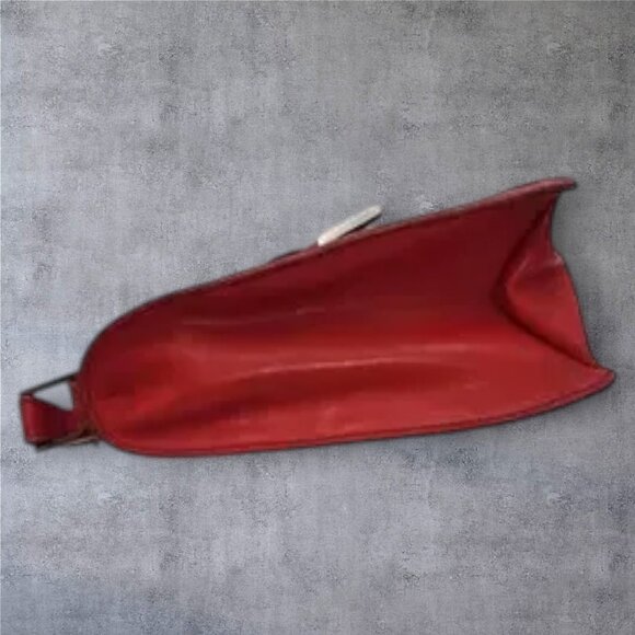 Vintage Liz Claiborne Vegan Leather Bright Red Shoulder Bag - Picture 4 of 7